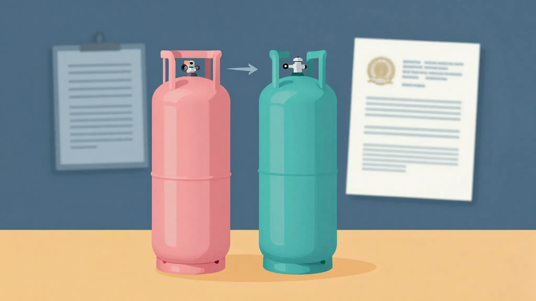 Illustration of the refrigerant transition from R-410A to A2L refrigerants that is raising HVAC equipment prices